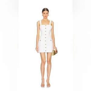 Amanda Uprichard x Revolve white tweed dress